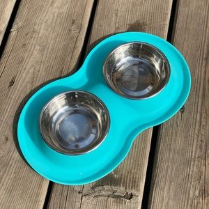 Fou Fou Dog Silicone Dog/Cat Bowls Turquoise